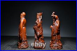 Chinese immortals Boxwood Carving Exquisite Figure Statue Home Decor Wooden Art