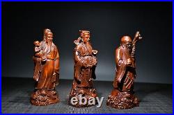 Chinese immortals Boxwood Carving Exquisite Figure Statue Home Decor Wooden Art