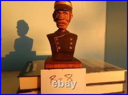 Claude Bolton Buffalo Soldier Union Cavalry Cowboy Wood Carving, Original 1984