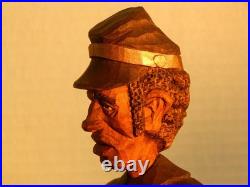 Claude Bolton Buffalo Soldier Union Cavalry Cowboy Wood Carving, Original 1984