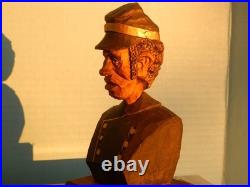 Claude Bolton Buffalo Soldier Union Cavalry Cowboy Wood Carving, Original 1984