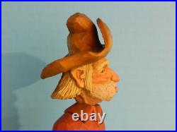 Claude Bolton Cowboy Wood Carving, Original Caricature, 12.5 in. 1983, Rare Claude Bolton Cowboy Wood Carving, Original Caricature, 12.5 in. 1983, Rare