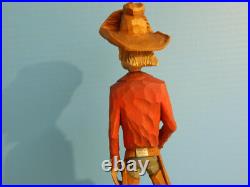 Claude Bolton Cowboy Wood Carving, Original Caricature, 12.5 in. 1983, Rare Claude Bolton Cowboy Wood Carving, Original Caricature, 12.5 in. 1983, Rare