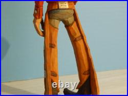 Claude Bolton Cowboy Wood Carving, Original Caricature, 12.5 in. 1983, Rare Claude Bolton Cowboy Wood Carving, Original Caricature, 12.5 in. 1983, Rare
