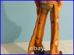 Claude Bolton Cowboy Wood Carving, Original Caricature, 12.5 in. 1983, Rare Claude Bolton Cowboy Wood Carving, Original Caricature, 12.5 in. 1983, Rare
