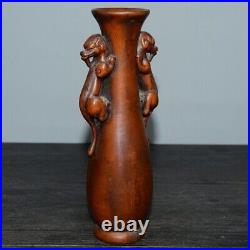 Collect antique vases and wood carving handicrafts Pixiu bottle tabletop decor