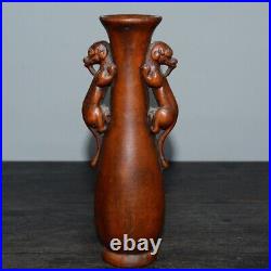 Collect antique vases and wood carving handicrafts Pixiu bottle tabletop decor