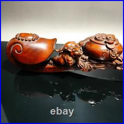 Collect carved wooden home decor dragon wood carving sculpture room statue ruyi