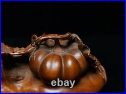 Collect wooden carved pumpkin statues Natural Boxwood sculpture Exquisite decor