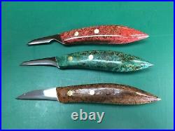 Collectible Wood Carving Detail & Chip Carving Knife Set Stamped KGH With Case
