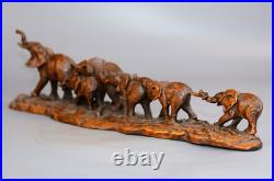 Collection Chinese Retro Boxwood Wood Carving Exquisite Elephant Calf Statue Art Collection Chinese Retro Boxwood Wood Carving Exquisite Elephant Calf Statue Art