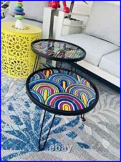 Color Bloom Nesting Tables- 17.5in x 17.5 x 17.5in Tall