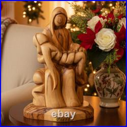 Contemplative Pieta Statue (Abstract), 6.3 Olive Wood Carving Statue from Bethle