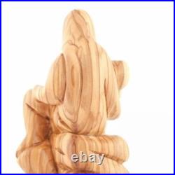 Contemplative Pieta Statue (Abstract), 6.3 Olive Wood Carving Statue from Bethle
