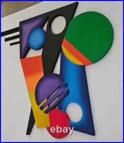 Contemporary Abstract Wall Art, Wood & Metal wall sculpture, 28x24 by Art69