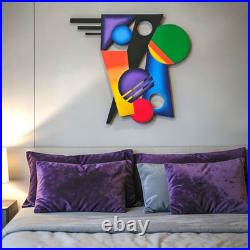 Contemporary Abstract Wall Art, Wood & Metal wall sculpture, 28x24 by Art69
