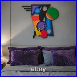 Contemporary Abstract Wall Art, Wood & Metal wall sculpture, 28x24 by Art69