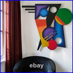 Contemporary Abstract Wall Art, Wood & Metal wall sculpture, 28x24 by Art69