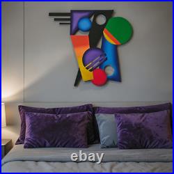 Contemporary Abstract Wall Art, Wood & Metal wall sculpture, 28x24 by Art69
