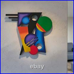 Contemporary Abstract Wall Art, Wood & Metal wall sculpture, 28x24 by Art69