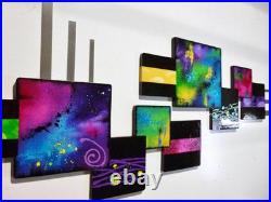 Contemporary Black Squares Wall art, Scenic View Modern Wall Sculpture, Art69