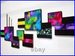 Contemporary Black Squares Wall art, Scenic View Modern Wall Sculpture, Art69