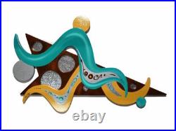 Contemporary Modern Wooden Wall Sculpture, Beautiful wood and metal art by Art69