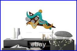 Contemporary Modern Wooden Wall Sculpture, Beautiful wood and metal art by Art69