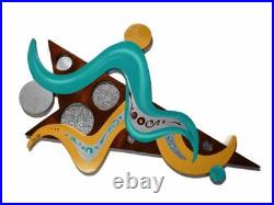 Contemporary Modern Wooden Wall Sculpture, Beautiful wood and metal art by Art69
