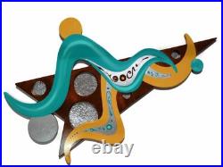 Contemporary Modern Wooden Wall Sculpture, Beautiful wood and metal art by Art69