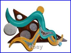 Contemporary Modern Wooden Wall Sculpture, Beautiful wood and metal art by Art69
