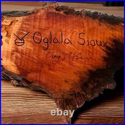 Craig Knox CK Oglala Sioux Wood Carving Signed 21 x 7