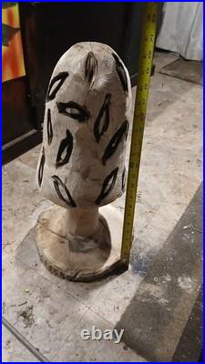 Custom Chainsaw Carved Redoak Morrel Mushroom