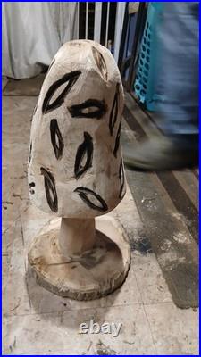 Custom Chainsaw Carved Redoak Morrel Mushroom