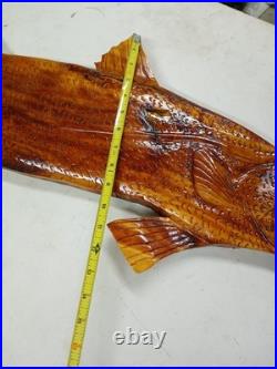 Custom Hand Carved Cedar Snook 40 Wall Hanging