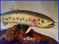 Cutthroat Trout Wood Carving Art Sculpture Vintage Hand Carved Fish Fishing