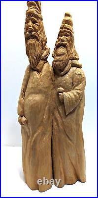 Cypress Knee Hand Carved Wood Folk Art Spirit Santa Wise Men Gnome Elf Wizard