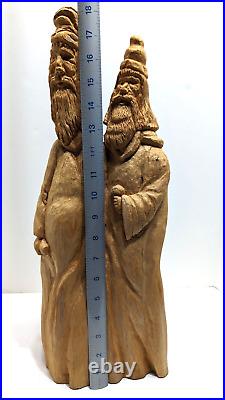 Cypress Knee Hand Carved Wood Folk Art Spirit Santa Wise Men Gnome Elf Wizard