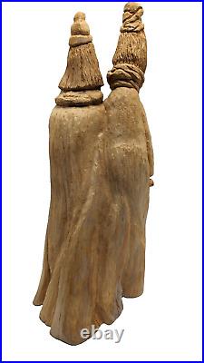 Cypress Knee Hand Carved Wood Folk Art Spirit Santa Wise Men Gnome Elf Wizard