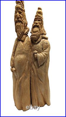 Cypress Knee Hand Carved Wood Folk Art Spirit Santa Wise Men Gnome Elf Wizard