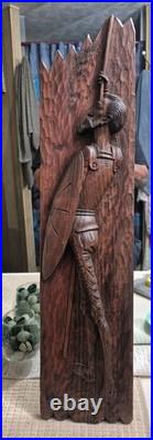 DON QUIXOTE MID CENTURY Walnut Wall Carving 31×8 RARE