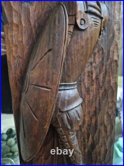 DON QUIXOTE MID CENTURY Walnut Wall Carving 31×8 RARE