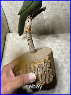 Dan And Barbara Strawser Hand-Carved/Painted Wood Bird On Branch Sculpture Dan And Barbara Strawser Hand-Carved/Painted Wood Bird On Branch Sculpture