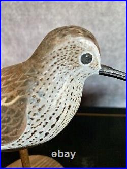 Dave Rhodes 2002 Shorebird, Redbacked Sandpiper Decoy Hand Carved & Painted