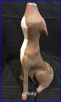 David Alvarez Howling Coyote Wood Carved Folk Sculpture Figurine Signed 12 3/4