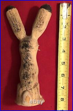 David Alverez Vintage Wood Jack Rabbit- Folk Art Rare Signed By Artist