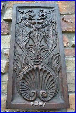 Decor French design wood carving style wall plaque sculpture 24 gryphon