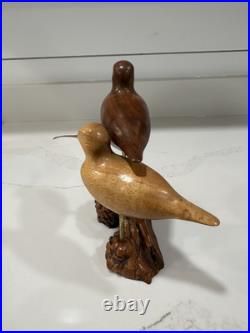 Dennis A. Danner Hand-Carved Wooden Shorebirds Sculpture- Vintage Coastal Decor Dennis A. Danner Hand-Carved Wooden Shorebirds Sculpture- Vintage Coastal Decor