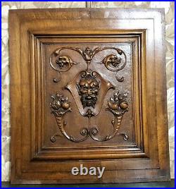 Devil griffin scroll wood carving Panel Antique French architectural salvage