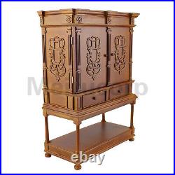 Doll Scenes Furniture 1/6 Scale Handmade Wood Carving Collection Cabinet